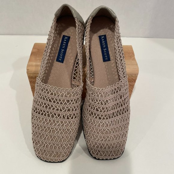 Karen Scott "Bayside" Soft Step Loafer Taupe Mesh 1" Heel Size 7M - Picture 5 of 7